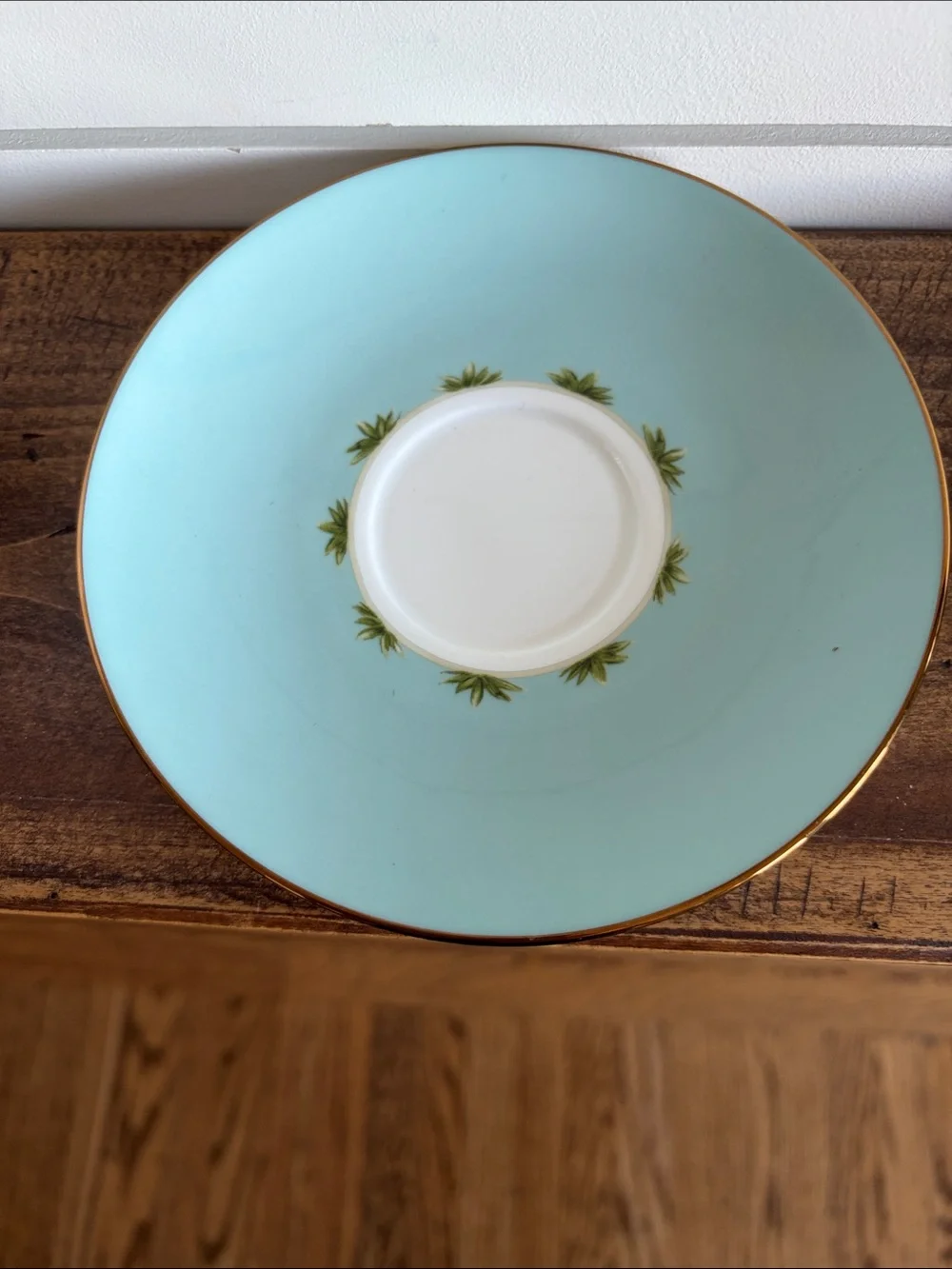 Lenox British Colonial Tradewinds Teacups & Saucers  Blue Band & Gold Trim